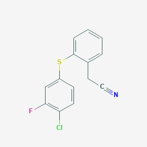 molecular formula C14H9ClFNS B14610997 {2-[(4-Chloro-3-fluorophenyl)sulfanyl]phenyl}acetonitrile CAS No. 60810-64-2