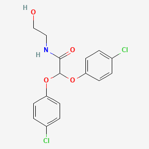 molecular formula C16H15Cl2NO4 B14611016 2,2-Bis(4-chlorophenoxy)-N-(2-hydroxyethyl)acetamide CAS No. 58038-62-3