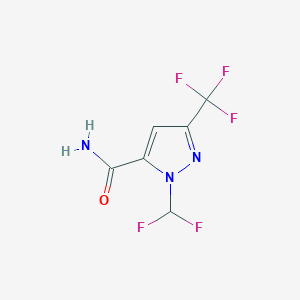 molecular formula C6H4F5N3O B1461107 1-(difluoromethyl)-3-(trifluoromethyl)-1H-pyrazole-5-carboxamide CAS No. 2098106-87-5