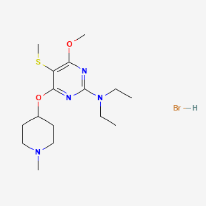 molecular formula C16H29BrN4O2S B14611131 2-Pyrimidinamine, N,N-diethyl-4-methoxy-6-((1-methyl-4-piperidinyl)oxy)-5-(methylthio)-, monohydrobromide CAS No. 57259-21-9