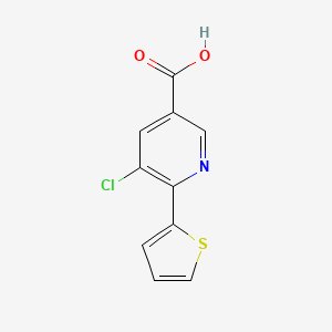 molecular formula C10H6ClNO2S B1461115 5-クロロ-6-チオフェン-2-イルニコチン酸 CAS No. 2091575-79-8