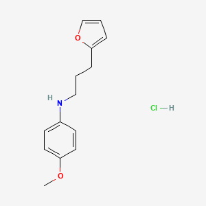 N-[3-(furan-2-yl)propyl]-4-methoxyaniline;hydrochloride