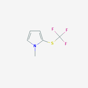 molecular formula C6H6F3NS B14611184 1H-Pyrrole, 1-methyl-2-[(trifluoromethyl)thio]- CAS No. 58679-52-0