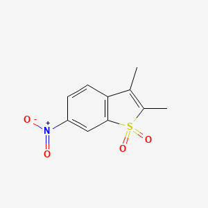 molecular formula C10H9NO4S B14611226 Benzo[b]thiophene, 2,3-dimethyl-6-nitro-, 1,1-dioxide CAS No. 58518-48-2