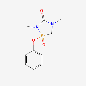 molecular formula C10H13N2O3P B14611235 1,4-Dimethyl-2-phenoxy-1,4,2lambda~5~-diazaphospholidine-2,5-dione CAS No. 57848-36-9