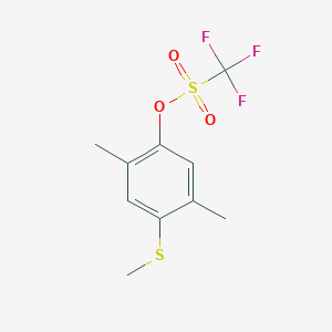 molecular formula C10H11F3O3S2 B14611241 2,5-Dimethyl-4-(methylsulfanyl)phenyl trifluoromethanesulfonate CAS No. 57728-81-1