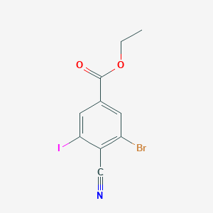 molecular formula C10H7BrINO2 B1461129 Ethyl 3-bromo-4-cyano-5-iodobenzoate CAS No. 1804406-07-2