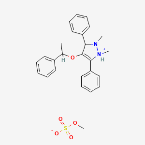 molecular formula C26H30N2O5S B14611334 1,2-Dimethyl-3,5-diphenyl-4-(1-phenylethoxy)-2,3-dihydro-1H-pyrazol-1-ium methyl sulfate CAS No. 60614-75-7