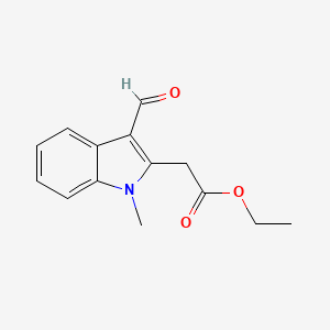 1H-Indole-2-acetic acid, 3-formyl-1-methyl-, ethyl ester