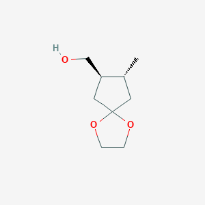 molecular formula C9H16O3 B14611372 [(7R,8R)-8-Methyl-1,4-dioxaspiro[4.4]nonan-7-yl]methanol CAS No. 60886-50-2