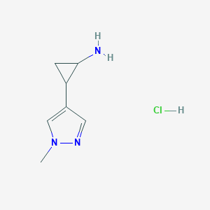 2-(1-Methylpyrazol-4-yl)cyclopropan-1-amine hydrochloride