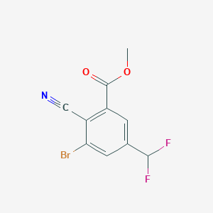 molecular formula C10H6BrF2NO2 B1461143 Methyl 3-bromo-2-cyano-5-(difluoromethyl)benzoate CAS No. 1805019-03-7