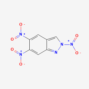 molecular formula C7H3N5O6 B14611446 2H-Indazole, 2,5,6-trinitro- CAS No. 59601-94-4