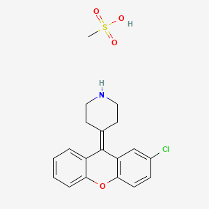 molecular formula C19H20ClNO4S B14611513 Methanesulfonic acid--4-(2-chloro-9H-xanthen-9-ylidene)piperidine (1/1) CAS No. 60085-99-6