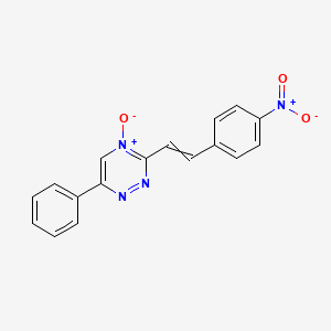 molecular formula C17H12N4O3 B14611534 1,2,4-Triazine, 3-[2-(4-nitrophenyl)ethenyl]-6-phenyl-, 4-oxide CAS No. 58644-51-2