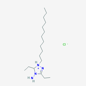 molecular formula C18H39ClN4 B14611653 4-Amino-1-dodecyl-3,5-diethyl-4,5-dihydro-1H-1,2,4-triazol-1-ium chloride CAS No. 59944-43-3