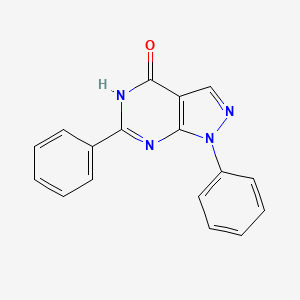 molecular formula C17H12N4O B1461180 4H-Pyrazolo[3,4-d]pyrimidin-4-one, 1,5-dihydro-1,6-diphenyl- CAS No. 130925-67-6