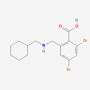 2,4-Dibromo-6-{[(cyclohexylmethyl)amino]methyl}benzoic acid