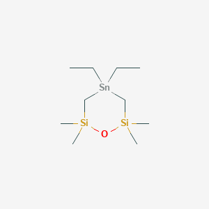 molecular formula C10H26OSi2Sn B14611852 4,4-Diethyl-2,2,6,6-tetramethyl-1,2,6,4-oxadisilastanninane CAS No. 60341-04-0