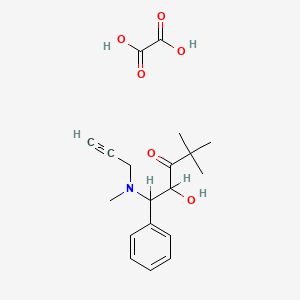 molecular formula C19H25NO6 B14611861 2-hydroxy-4,4-dimethyl-1-[methyl(prop-2-ynyl)amino]-1-phenylpentan-3-one;oxalic acid CAS No. 60843-65-4