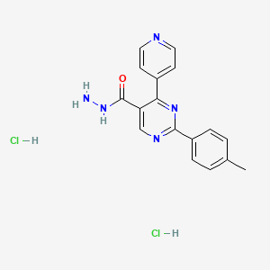 molecular formula C17H17Cl2N5O B1461190 2-(4-Methylphenyl)-4-pyridin-4-ylpyrimidine-5-carbohydrazide;dihydrochloride CAS No. 1046801-89-1