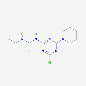 N-[4-Chloro-6-(piperidin-1-yl)-1,3,5-triazin-2-yl]-N'-ethylthiourea