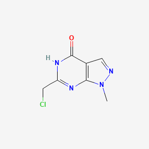 molecular formula C7H7ClN4O B1461193 6-(chloromethyl)-1-methyl-1,5-dihydro-4H-pyrazolo[3,4-d]pyrimidin-4-one CAS No. 931075-55-7