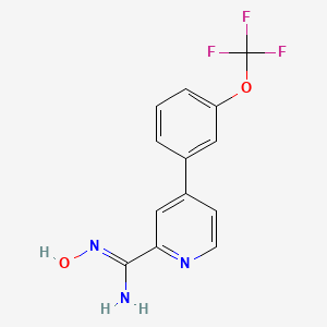 molecular formula C13H10F3N3O2 B1461194 N-Hydroxy-4-(3-trifluoromethoxyphenyl)-pyridine-2-carboxamidine CAS No. 1219454-23-5