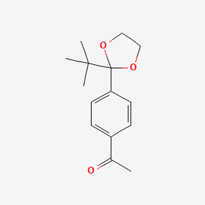 molecular formula C15H20O3 B14611969 1-[4-(2-tert-Butyl-1,3-dioxolan-2-yl)phenyl]ethan-1-one CAS No. 59793-68-9