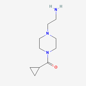 molecular formula C10H19N3O B1461200 (2-[4-(Cyclopropylcarbonyl)piperazin-1-YL]ethyl)amine CAS No. 1018255-88-3