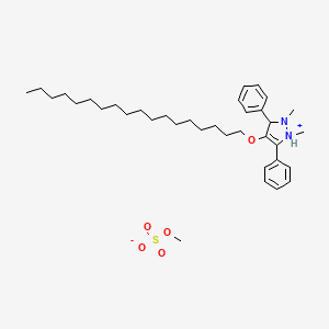 molecular formula C36H58N2O5S B14612019 1,2-Dimethyl-4-(octadecyloxy)-3,5-diphenyl-2,3-dihydro-1H-pyrazol-1-ium methyl sulfate CAS No. 60614-08-6