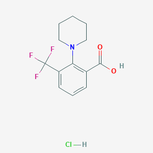 molecular formula C13H15ClF3NO2 B1461202 2-Piperidin-1-yl-3-trifluoromethylbenzoic acid hydrochloride CAS No. 2279122-92-6