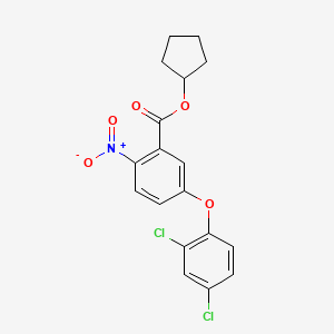 molecular formula C18H15Cl2NO5 B14612045 Cyclopentyl 5-(2,4-dichlorophenoxy)-2-nitrobenzoate CAS No. 61019-38-3