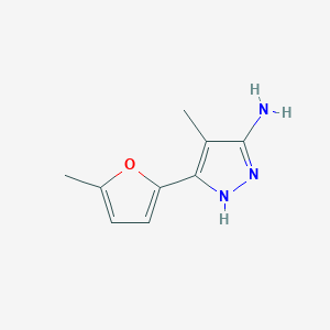 molecular formula C9H11N3O B1461206 4-methyl-3-(5-methylfuran-2-yl)-1H-pyrazol-5-amine CAS No. 1234343-13-5