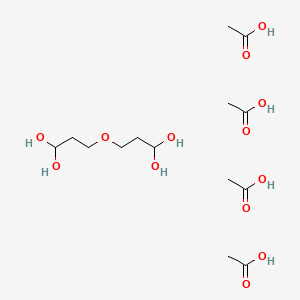 molecular formula C14H30O13 B14612080 Acetic acid;3-(3,3-dihydroxypropoxy)propane-1,1-diol CAS No. 57348-99-9