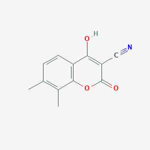 4-Hydroxy-7,8-dimethyl-2-oxo-2H-1-benzopyran-3-carbonitrile