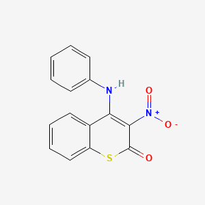 molecular formula C15H10N2O3S B14612311 1-Thiocoumarin, 3-nitro-4-anilino- CAS No. 59647-32-4