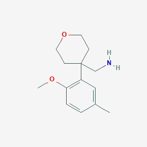 [4-(2-Methoxy-5-methylphenyl)oxan-4-yl]methanamine