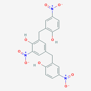 molecular formula C20H15N3O9 B14612417 2,2'-[(4-Hydroxy-5-nitro-1,3-phenylene)bis(methylene)]bis(4-nitrophenol) CAS No. 59920-07-9