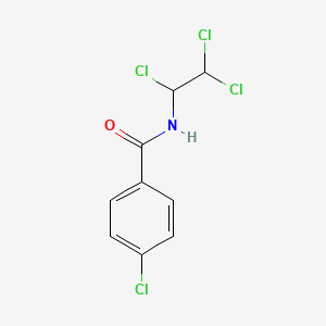 molecular formula C9H7Cl4NO B14612438 Benzamide, 4-chloro-N-(1,2,2-trichloroethyl)- CAS No. 58956-86-8