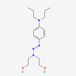 molecular formula C16H28N4O2 B14612556 2,2'-{(1E)-1-[4-(Dipropylamino)phenyl]triaz-1-ene-3,3-diyl}di(ethan-1-ol) CAS No. 57322-47-1