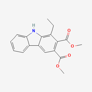 molecular formula C18H17NO4 B14612579 9H-Carbazole-2,3-dicarboxylic acid, 1-ethyl-, dimethyl ester CAS No. 59774-13-9