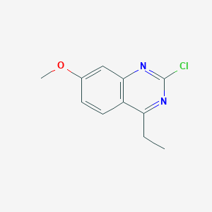 molecular formula C11H11ClN2O B14612587 2-Chloro-4-ethyl-7-methoxyquinazoline CAS No. 58487-57-3