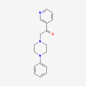 molecular formula C17H19N3O B14612630 Piperazine, 1-nicotinoylmethyl-4-phenyl- CAS No. 58013-12-0