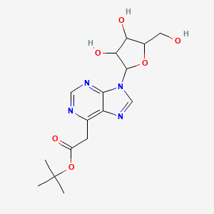 molecular formula C16H22N4O6 B14612649 Tert-butyl 2-[9-[3,4-dihydroxy-5-(hydroxymethyl)oxolan-2-yl]purin-6-yl]acetate CAS No. 60363-89-5