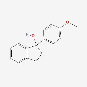 molecular formula C16H16O2 B14612751 1-(4-Methoxyphenyl)-2,3-dihydro-1H-inden-1-ol CAS No. 59749-75-6