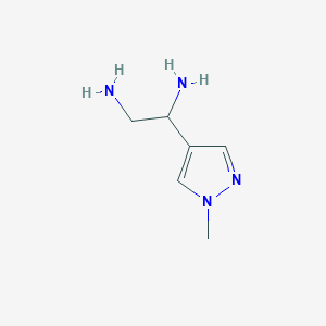 molecular formula C6H12N4 B1461276 1-(1-methyl-1H-pyrazol-4-yl)ethane-1,2-diamine CAS No. 1154875-76-9