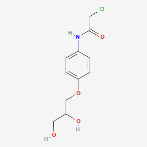 molecular formula C11H14ClNO4 B14612770 Acetamide, 2-chloro-N-[4-(2,3-dihydroxypropoxy)phenyl]- CAS No. 60082-53-3