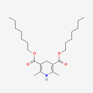 molecular formula C23H39NO4 B14612782 3,5-Pyridinedicarboxylic acid, 1,4-dihydro-2,6-dimethyl-, diheptyl ester CAS No. 56912-20-0