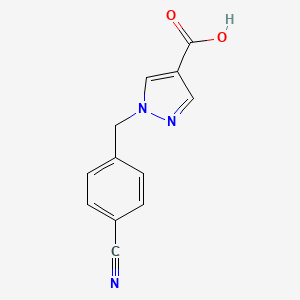 molecular formula C12H9N3O2 B1461279 1-[(4-cyanophenyl)methyl]-1H-pyrazole-4-carboxylic acid CAS No. 1155065-21-6
